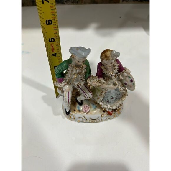 Excellent Vintage Hand Painted Male & Female Figurine Man & Woman Art Sculpture - Picture 11 of 12